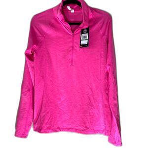 Under Armour Top Women’s Size L Color Pink ColdGear 1/2 Zipper Training Shirt